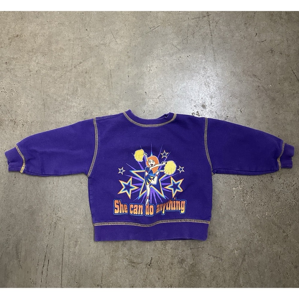 Vintage Kids Kim Possible She Can Do Anything Crewneck Purple Disney Direct XXS